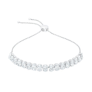 Oval Adjustable Silver Bracelet for women - Adila Jewels