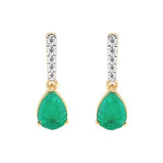 Pear Earrings for women - Emerald Fizz Drops | Adila Jewels