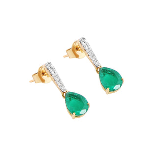 Pear Earrings for women - Emerald Fizz Drops | Adila Jewels