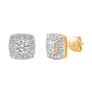 Cushion Stud Earrings for women -  Elena | Adila Jewels