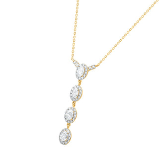 Lumia Oval Halo Necklace in 925 Sterling Silver - Adila