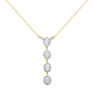 Lumia Oval Halo Necklaces - Adila