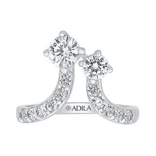 Soul to Soul Round Cut Silver Ring for women in 925 Sterling Silver - Adila jewels