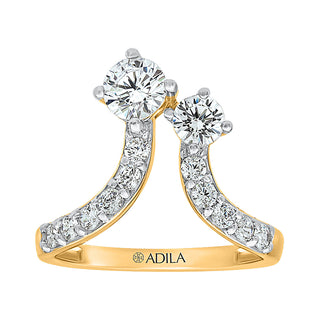 Soul to Soul Round Cut Silver Ring for women in 925 Sterling Silver - Adila jewels