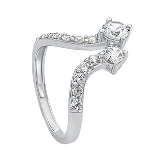 Soul to Soul Round Cut Silver Ring for girlfriend in 925 Sterling Silver - Adila jewels