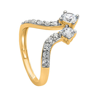 Soul to Soul Round Cut Silver Ring for women in 925 Sterling Silver - Adila jewels