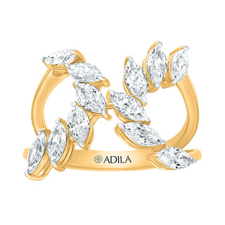 Trendy Marquise Shape Moissanite Stone Silver Rings for Women - Adila Jewels