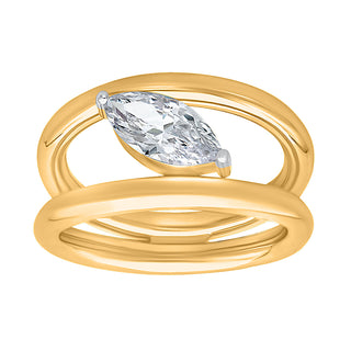 Vira Marquise Shape Silver Rings for women - Adila Jewels
