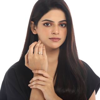 Two Stone Marquise Shape in 925 Sterling Silver Rings for Women - Adila Jewels