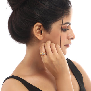Two Stone Radiant Cut Crossover 925 Sterling Silver ring for women - Adila Jewels