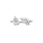Two Stone Pear Shape Moissanite Ring