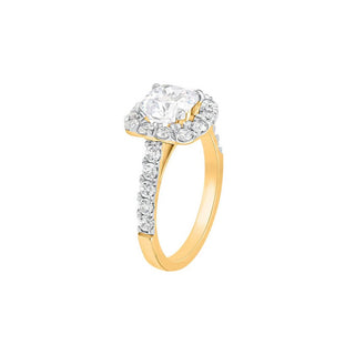The Halo Cushion Moissanite Ring