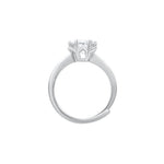 Arnika Lotus Solitaire Moissanite Silver Ring