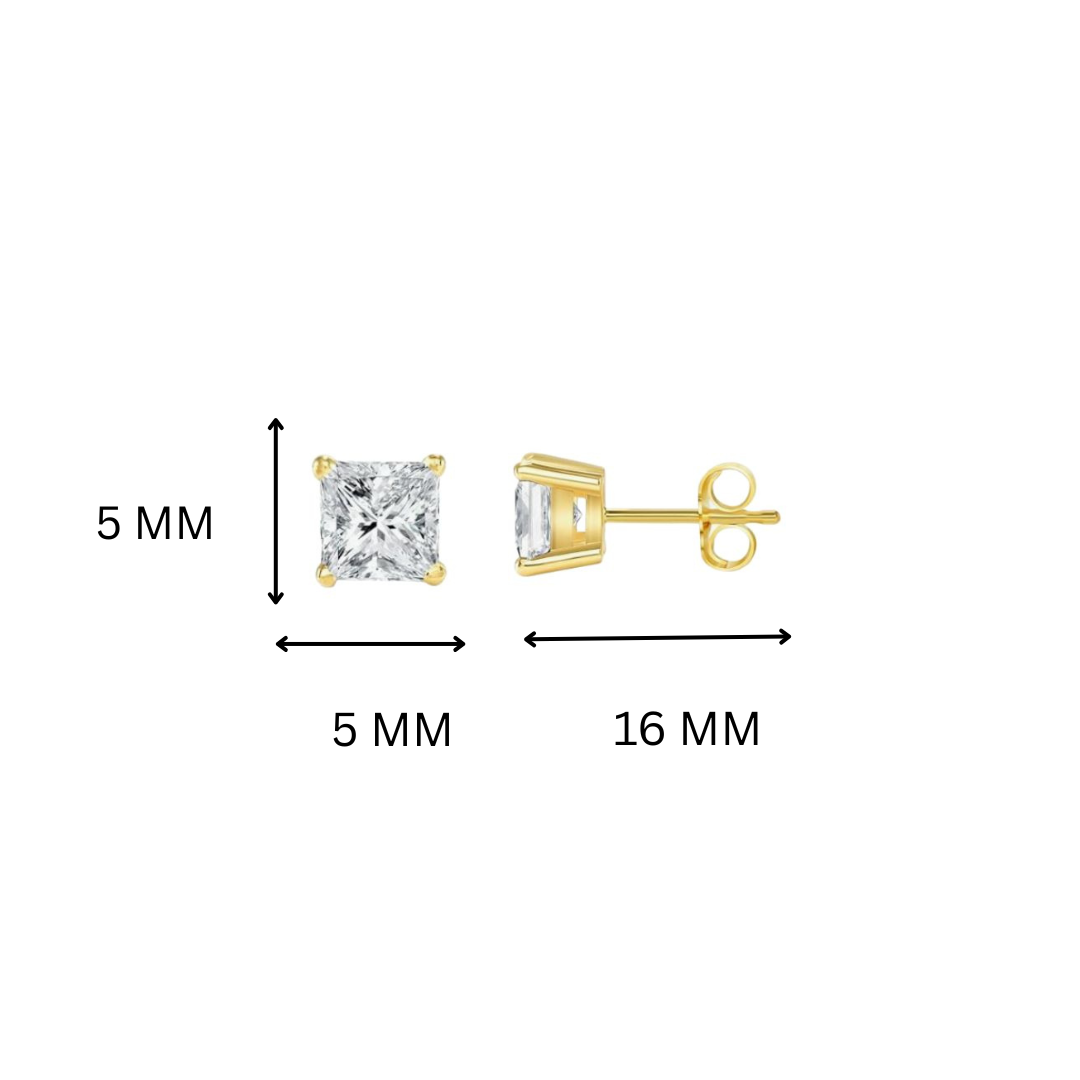 Maya Princess Cut 1.40 cts Studs