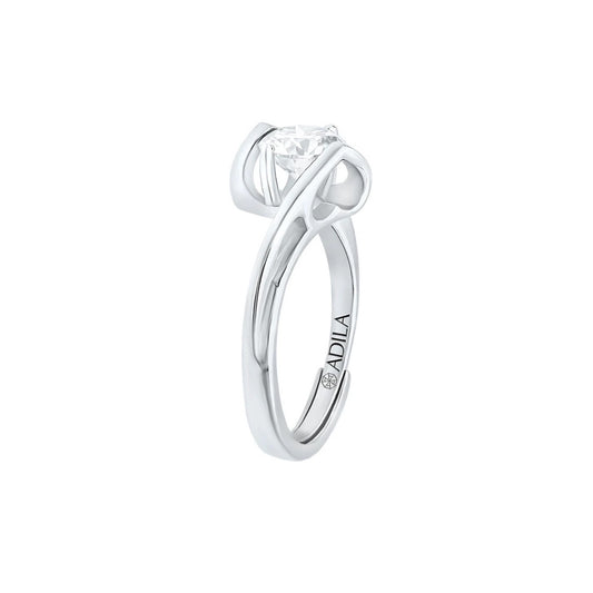 Lovenna Solitaire Moissanite Silver Ring