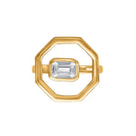 Geometric Bold Radiant Moissanite Ring