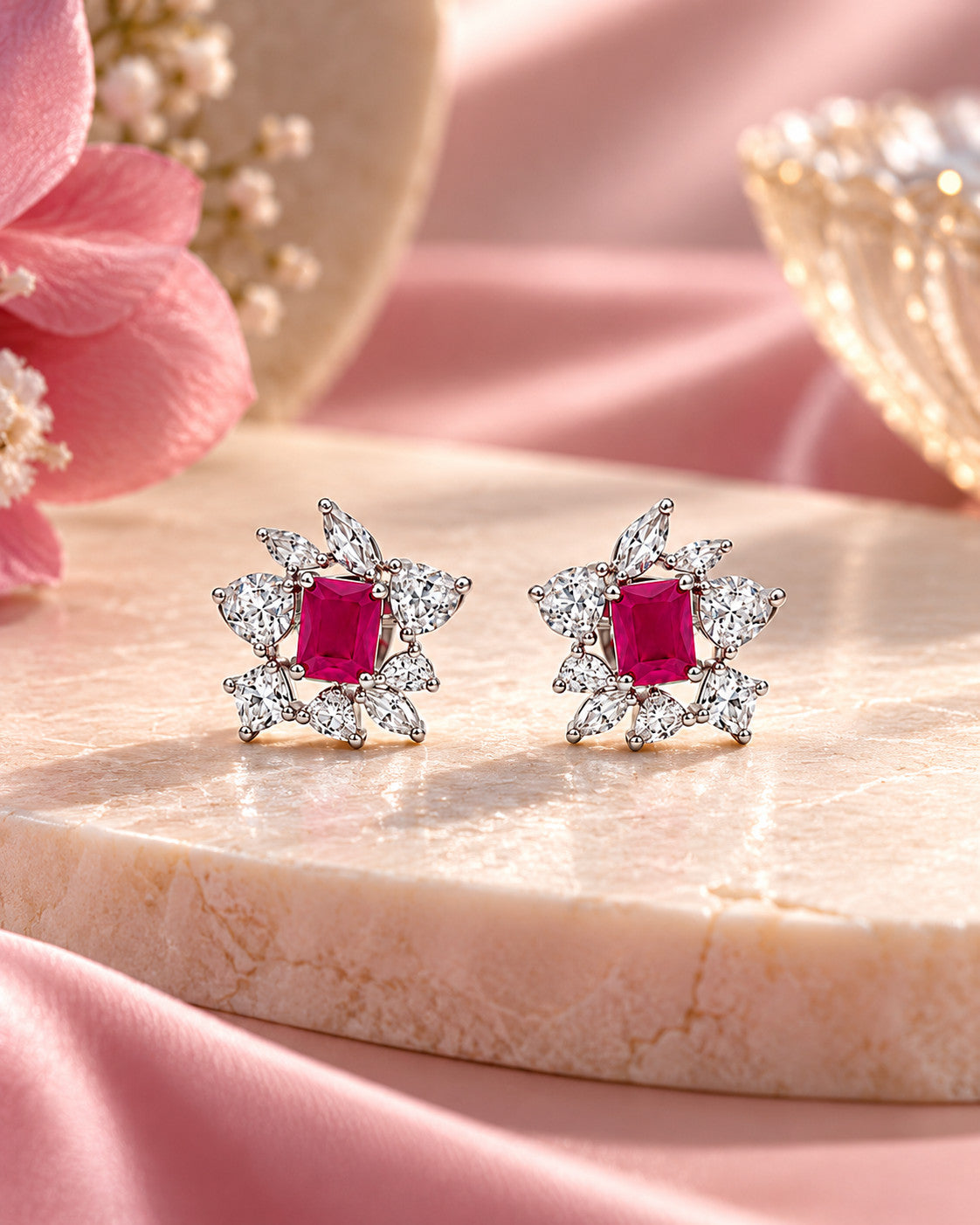Tavira Red Blossom Earrings