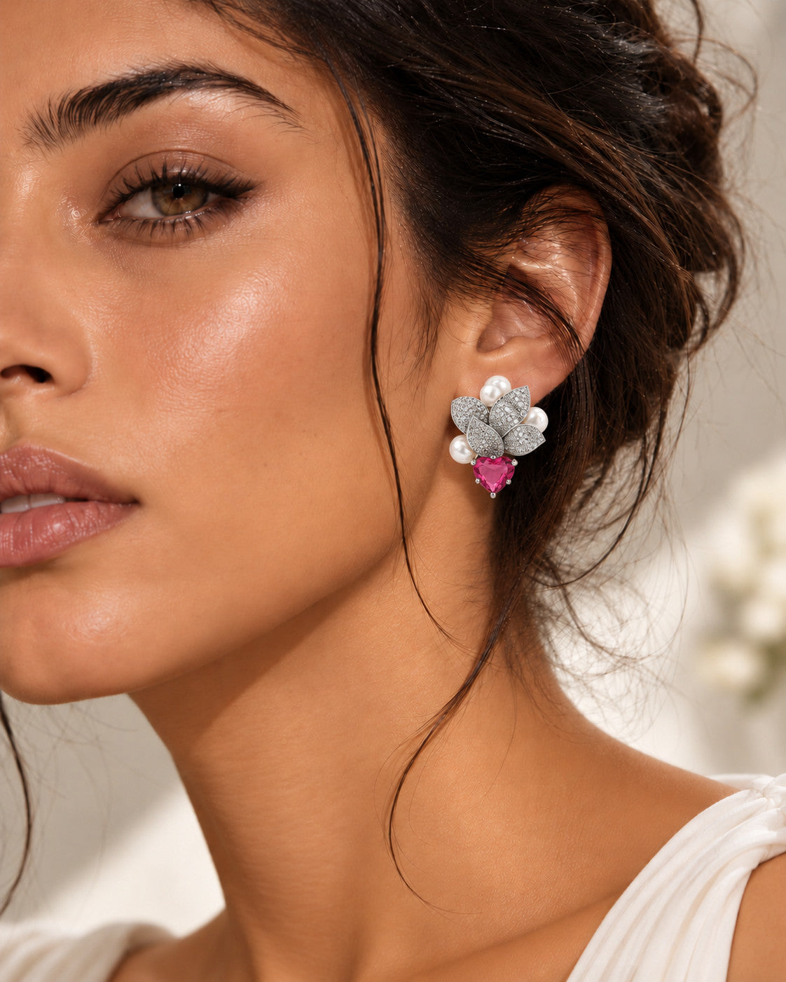 Solène Red Drop Earrings
