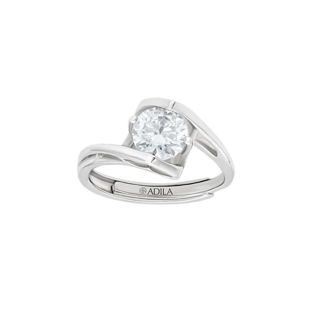 Lovenna Solitaire Moissanite Silver Ring
