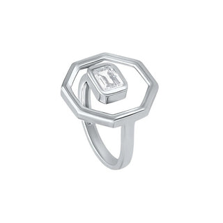 Geometric Bold Radiant Moissanite Ring
