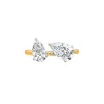 Two Stone Pear Shape Moissanite Ring