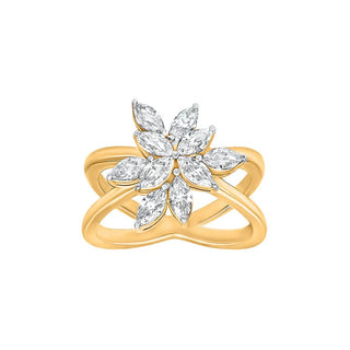 Marquise Flower Shape Moissanite Ring
