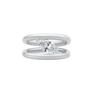 Vira Marquise Moissanite Silver Ring