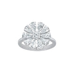Pear Flower Shape Moissanite Ring