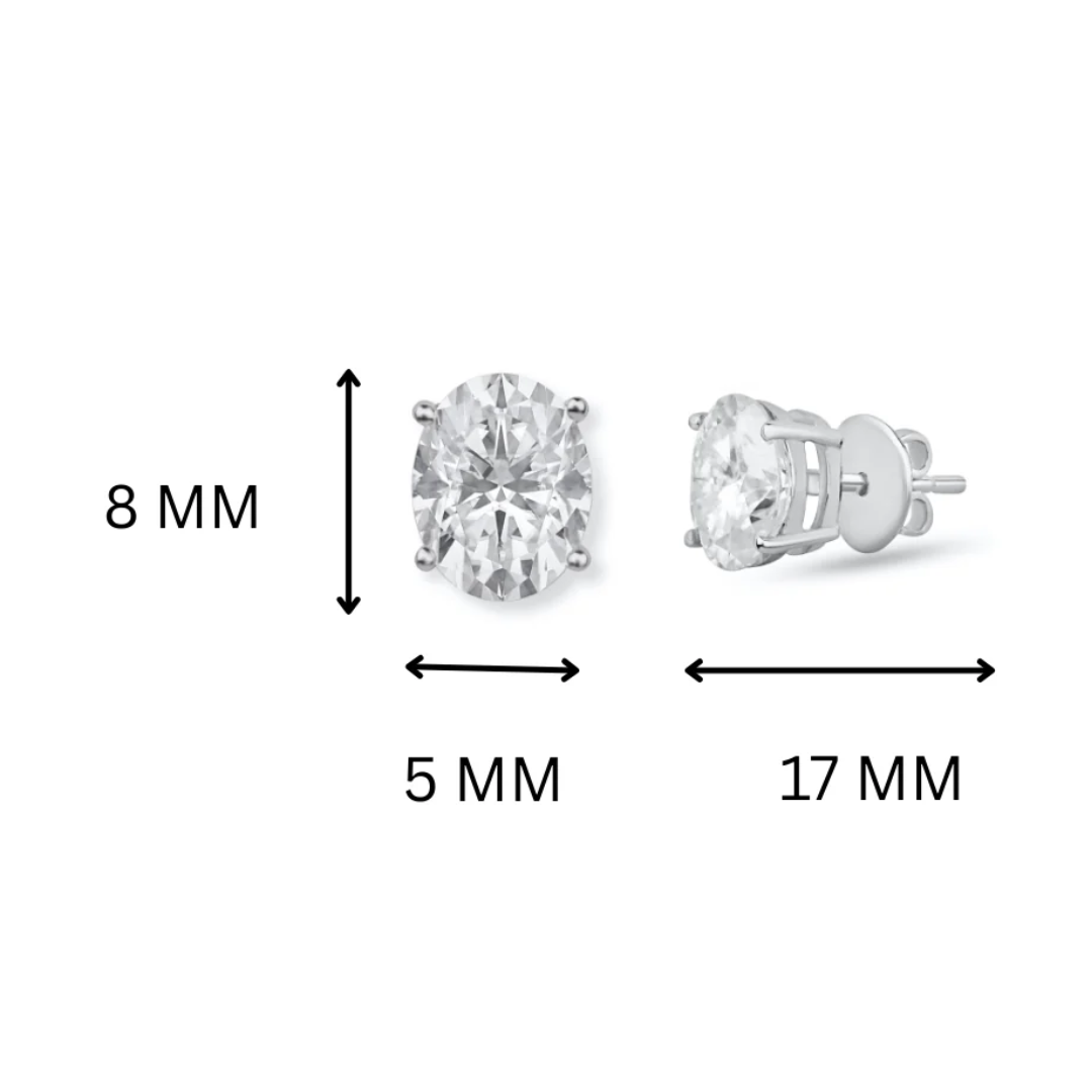 Riva Oval 1.50cts Moissanite Stud Earrings