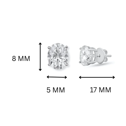 Riva Oval 1.50cts Moissanite Stud Earrings