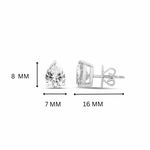 Niva 2.25ct Pear Moissanite Silver Stud Earrings