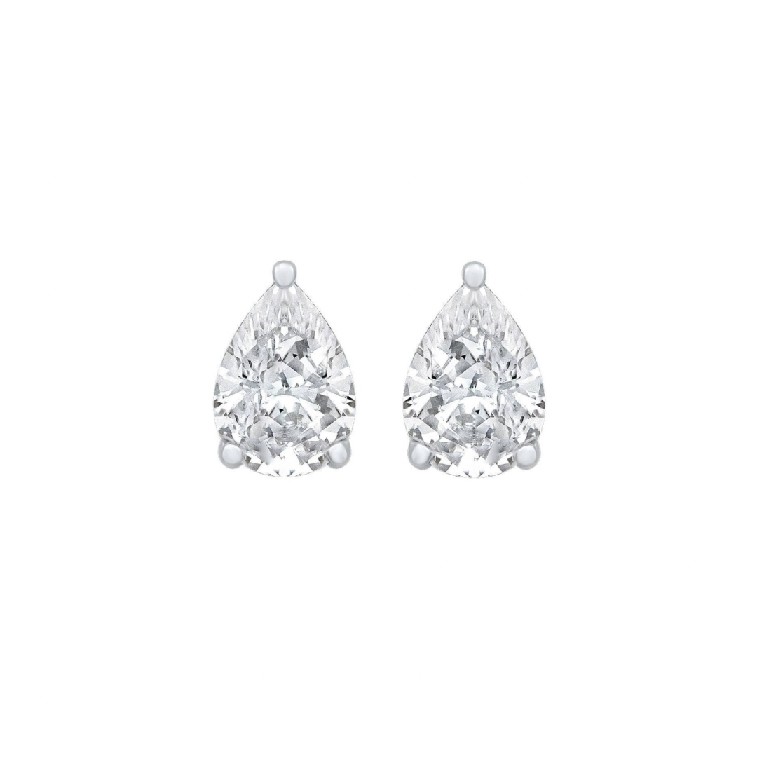 Niva 2.25ct Pear Moissanite Silver Stud Earrings
