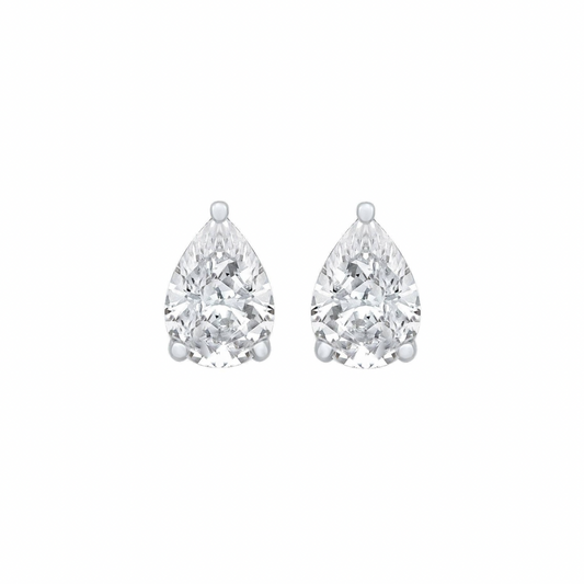Niva 2.25ct Pear Moissanite Silver Stud Earrings