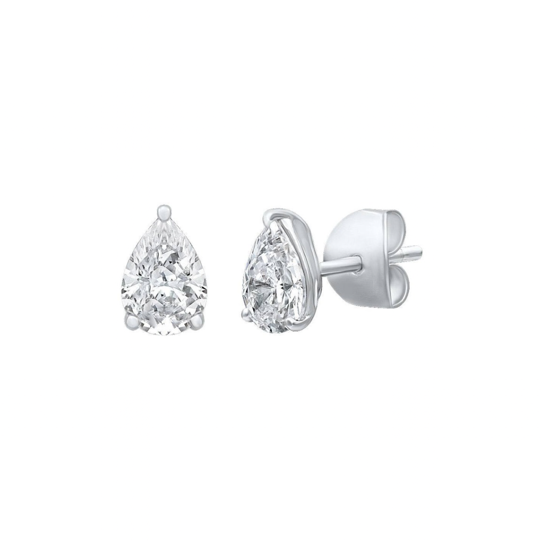 Niva 2.25ct Pear Moissanite Silver Stud Earrings