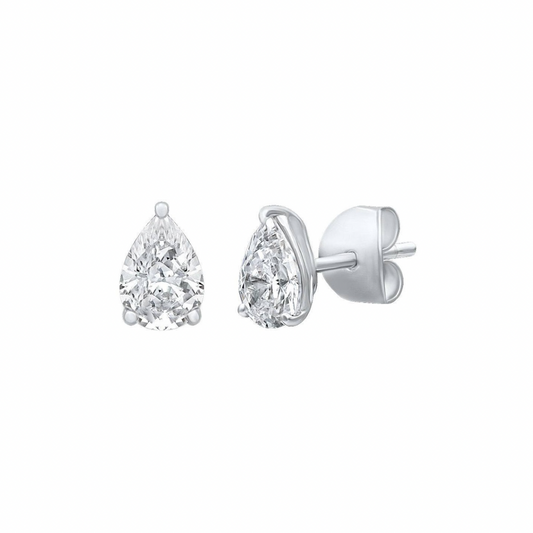 Niva 2.25ct Pear Moissanite Silver Stud Earrings