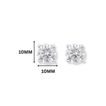 Gia 5.00ct Round Moissanite Silver Stud Earrings
