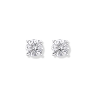 Gia 5.00ct Round Moissanite Silver Stud Earrings