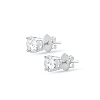 Gia 5.00ct Round Moissanite Silver Stud Earrings