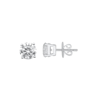 Gia 5.00ct Round Moissanite Silver Stud Earrings