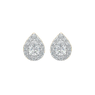 Eira Pear Halo Stud Earrings