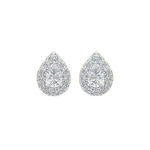 Eira Pear Halo Stud Earrings