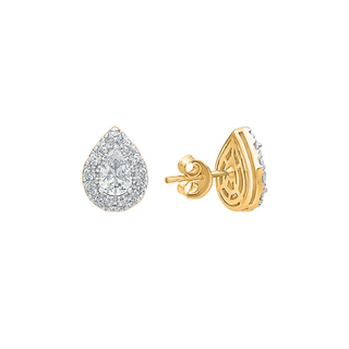 Eira Pear Halo Stud Earrings