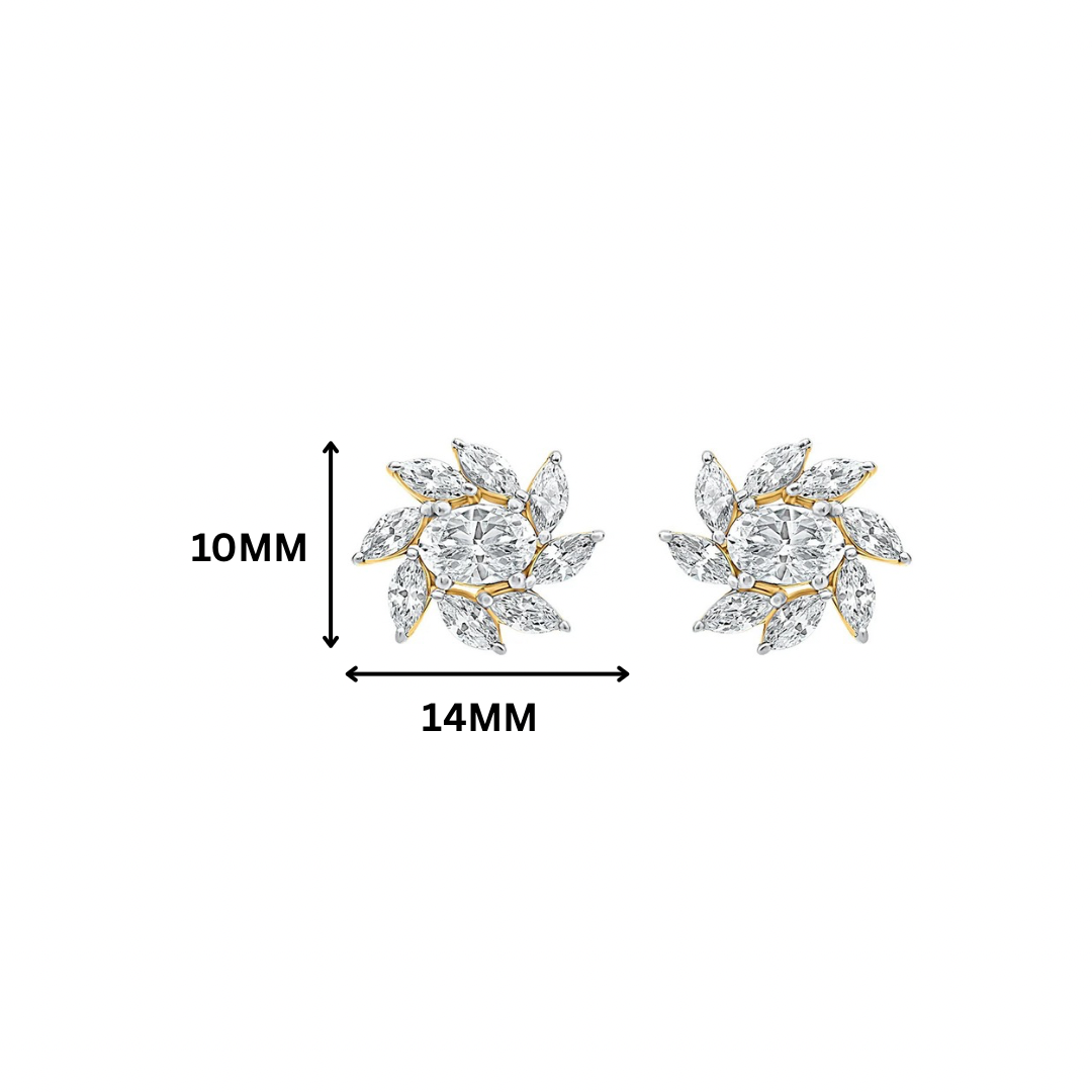 Aria Bloom Moissanite Stud Earrings