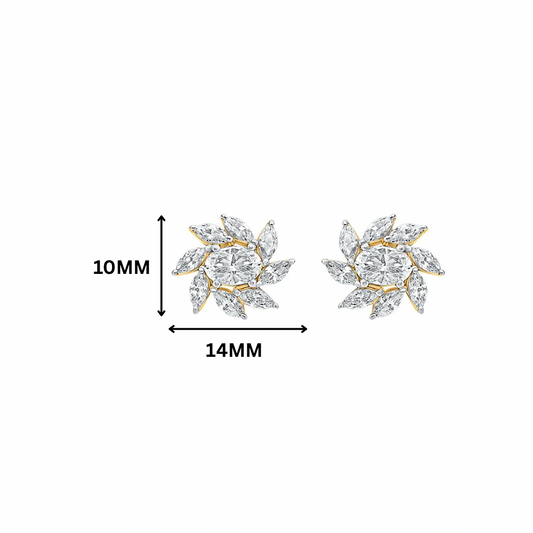 Aria Bloom Moissanite Stud Earrings