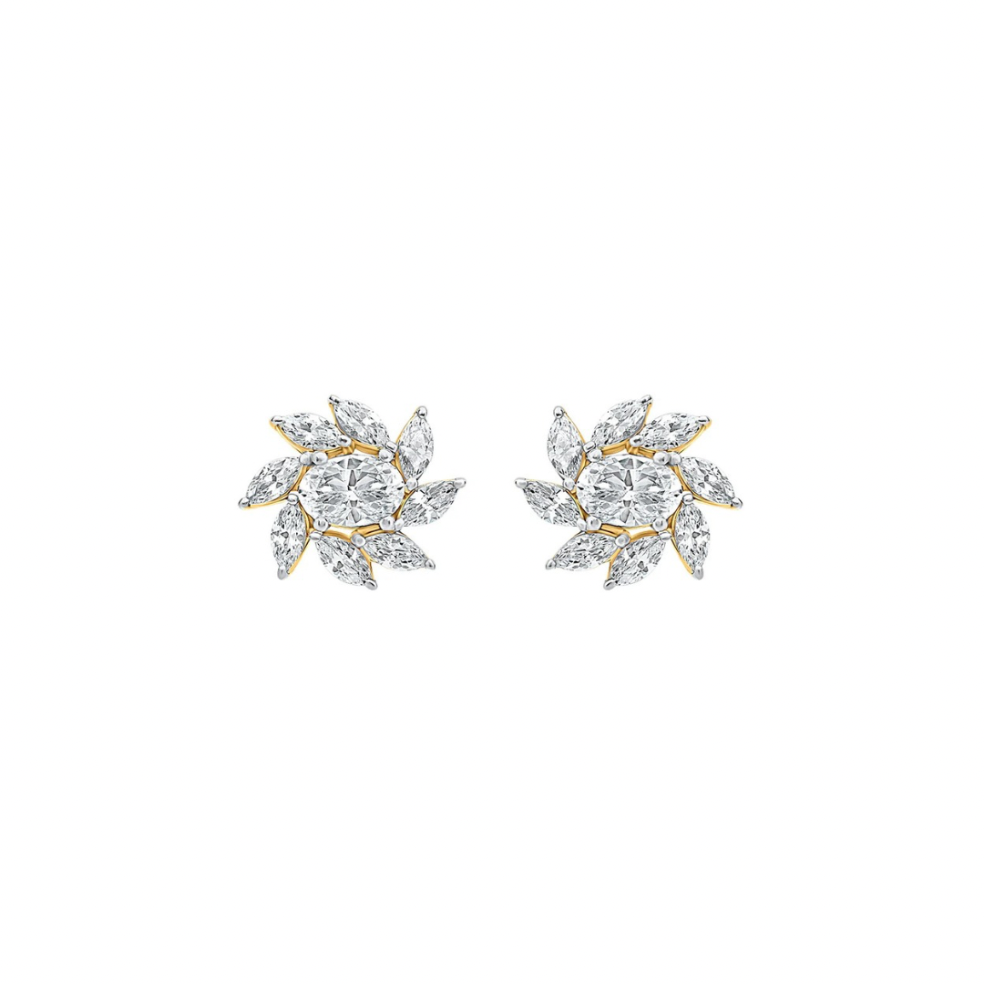Aria Bloom Moissanite Stud Earrings