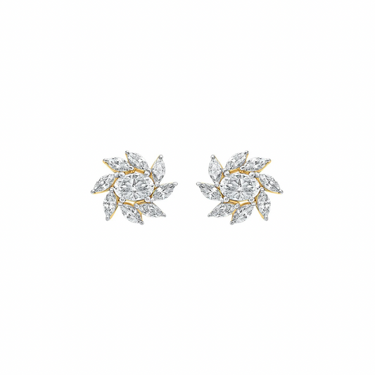 Aria Bloom Moissanite Stud Earrings
