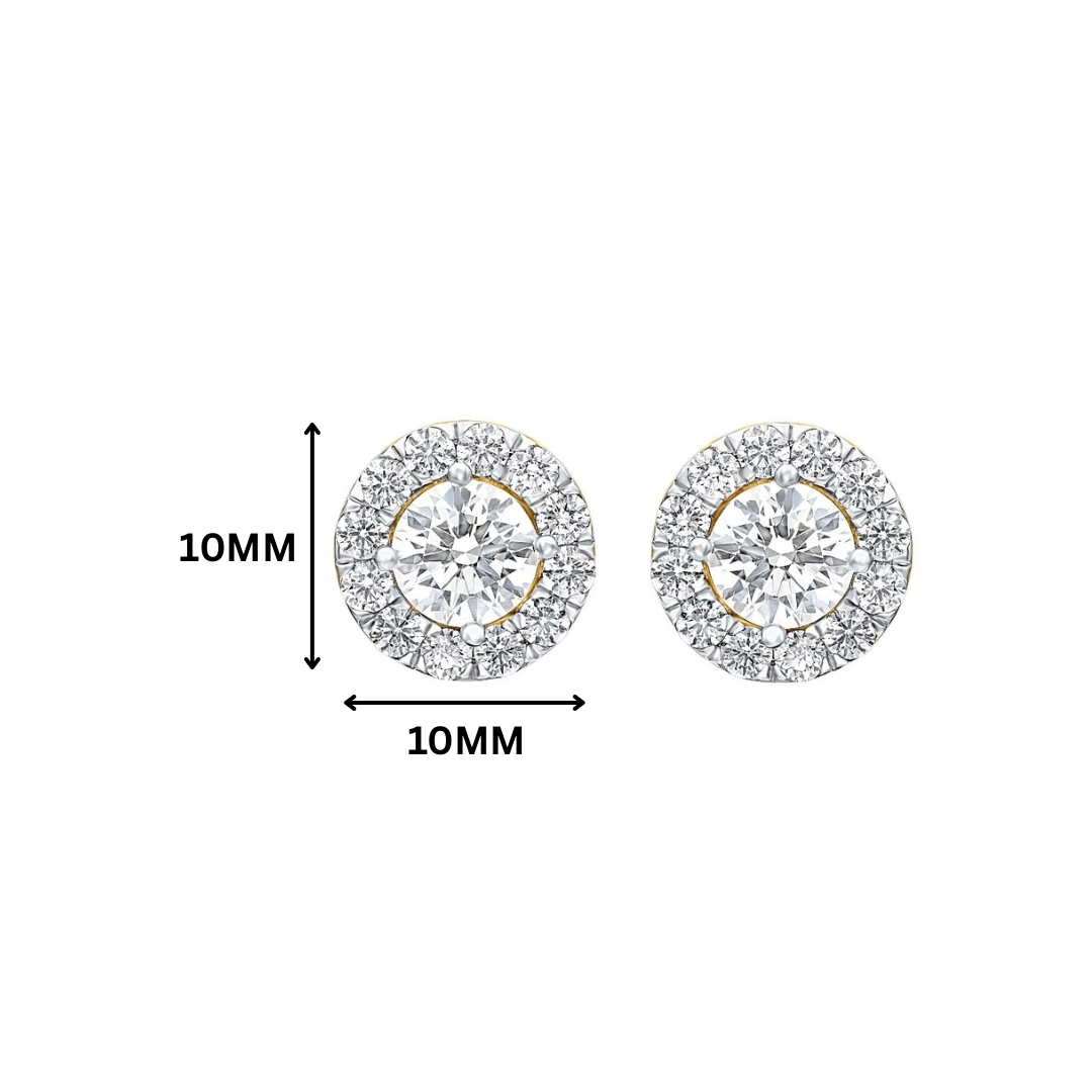 Amara Halo Moissanite Stud Earrings