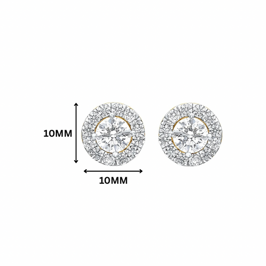 Amara Halo Moissanite Stud Earrings