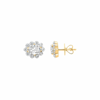 Isla Oval Halo Moissanite Stud Earrings