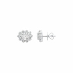 Isla Oval Halo Moissanite Stud Earrings